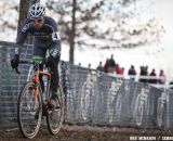 It's lonely at the front for Jonathan Page at 2013 Cyclocross National Championships.© Meg McMahon