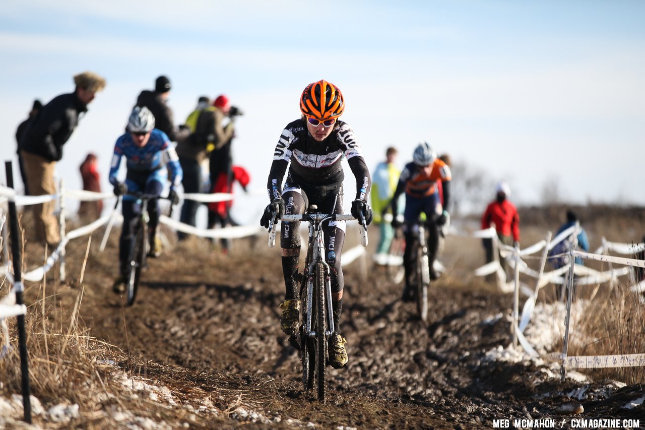 Josey Weik racing to a sixth place. Junior Men 17-18, 2013 Cyclocross National Championship. © Meg McMahon