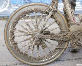 Gunner Dygert's mud-covered bike. No, that's not a Mad Fiber wheel.  © Cyclocross Magazine