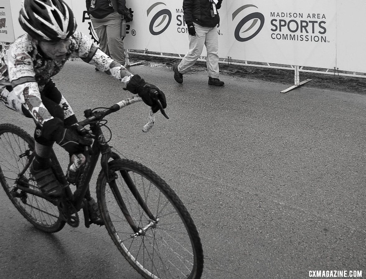 Thomas Francisco took a narrow win in the Junior Men 10-12 race at the 2013 Cyclocross National Championship. © Cyclocross Magazine