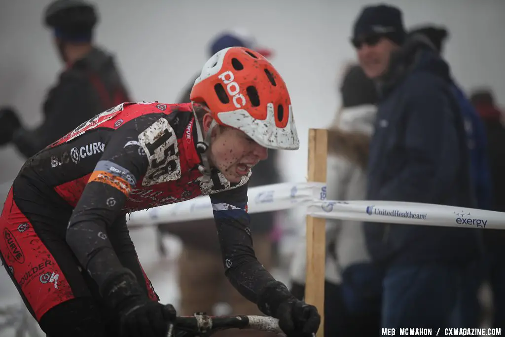 Cassidy Bailey races to 4th to give Boulder Junior Cycling\'s two podium spots.  © Meg McMahon