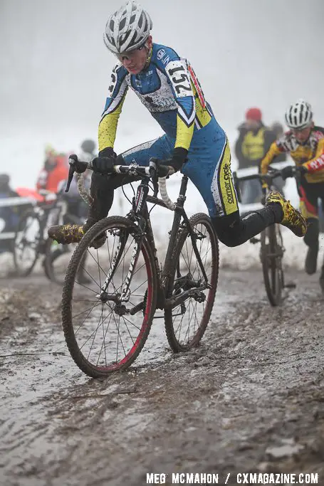 Ryan Aittaniemi flying the colors of cyclocross powerhouse Corner Cycle Cycling Club for 11th place. © Meg McMahon