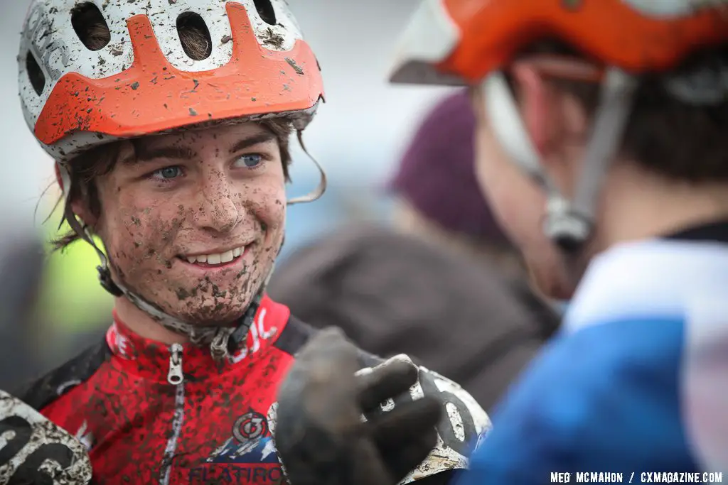 Denzel Stephenson looked pleased but not surprised with his title win. © Meg McMahon