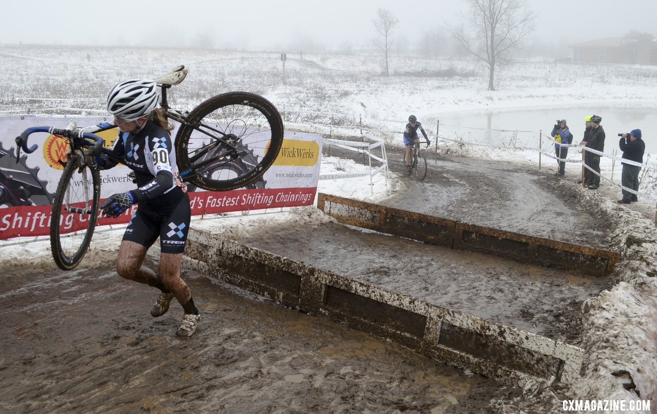 Ellen Noble with a 10 second gap on lap 1. © Cyclocross Magazine