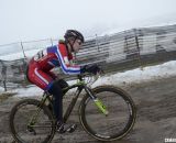 Emma White alone in the lead in her title defense of the Junior Women 15-16 crown. © Cyclocross Magazine