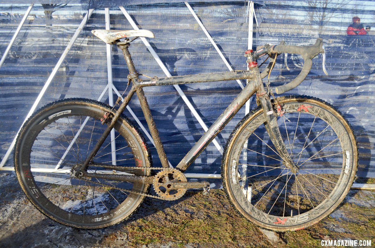 Kari Studley\'s Redline Conquest Pro SS Singlespeed fresh from battle. © Cyclocross Magazine