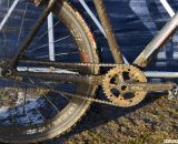 Kari Studley opts for a SRAM Rival crankset and Crank Brothers Eggbeater pedals. © Cyclocross Magazine