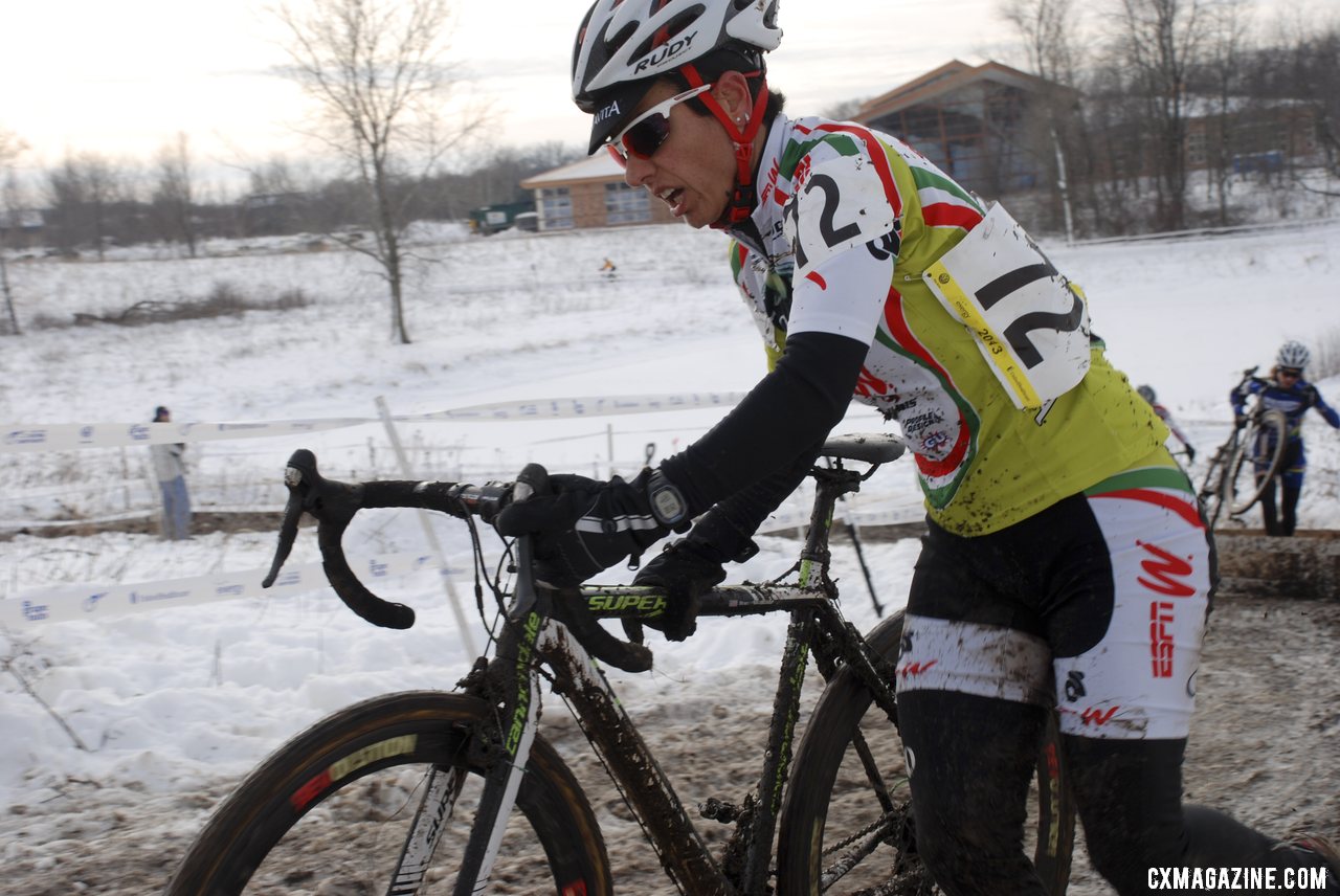 Stacey Barbossa chases Gibson. 2013 Cyclocross National Championships. © Cyclocross Magazine