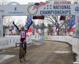 Gibson, winning the 45-49 race, with plenty of time to celebrate another Masters title. © Cyclocross Magazine