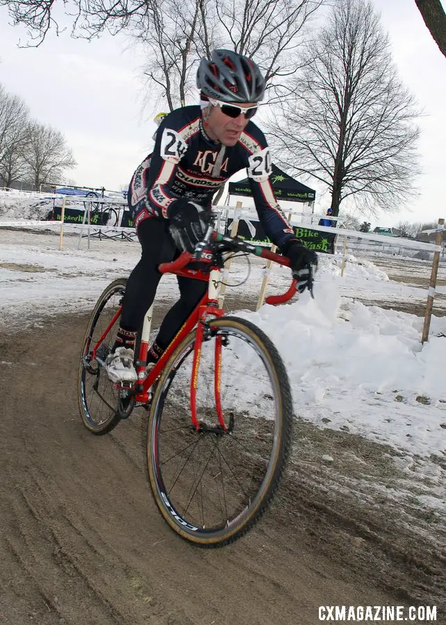 Richard Sachs, racing the 60-64 now, avoided another framebuilder battle with Paul Sadoff.  ©Cyclocross Magazine