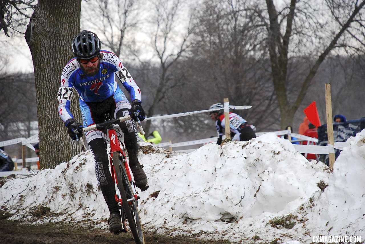 Kevin McConnell chasing. Masters 30-34. 2013 Cyclocross National Championships. © Cyclocross Magazine