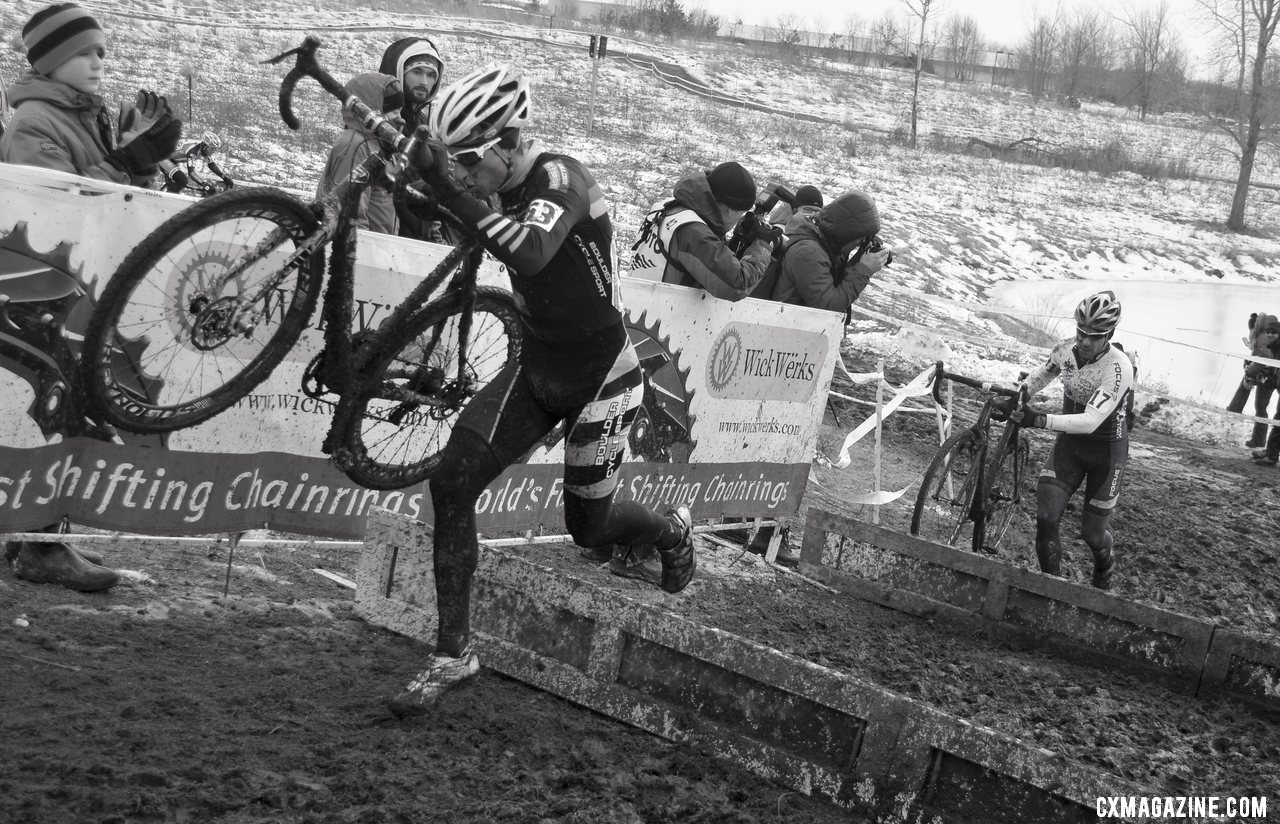 Russel Stevenson runs away to a Masters 35-39 title.. 2013 Cyclocross Nationals.© Cyclocross Magazine