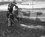 Stevenson used any method to stay upright in the turns. Masters 35-39. .© Cyclocross Magazine