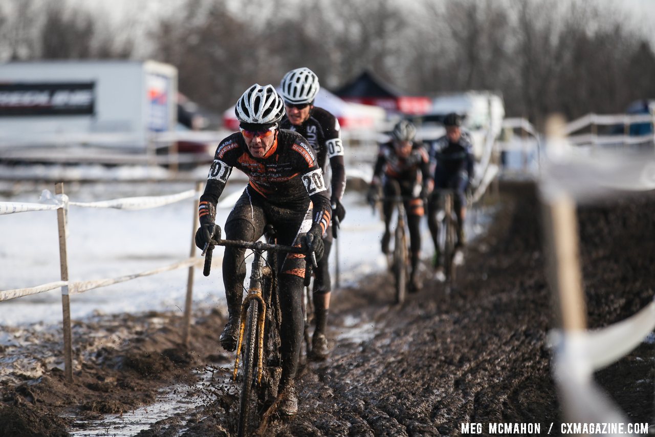 Defending champ Brandon Dwight finished fifth. Masters Men 40-44, 2013 Cyclocross Nationals.  © Meg McMahon
