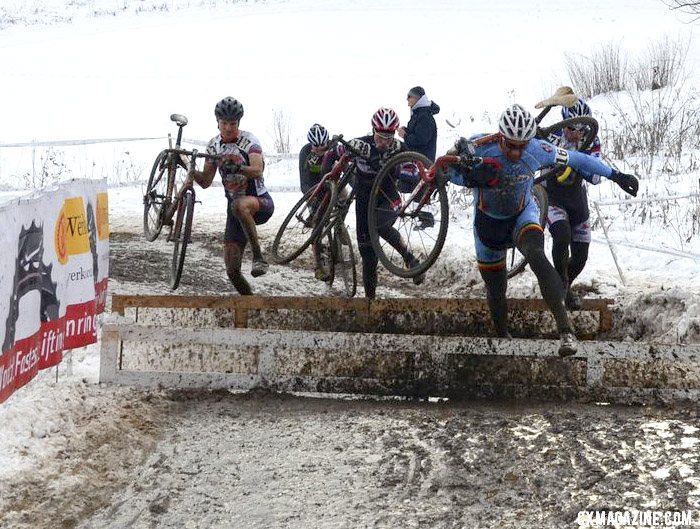 The Masters 55-59 field was one of the largest of the day. ©Cyclocross Magazine