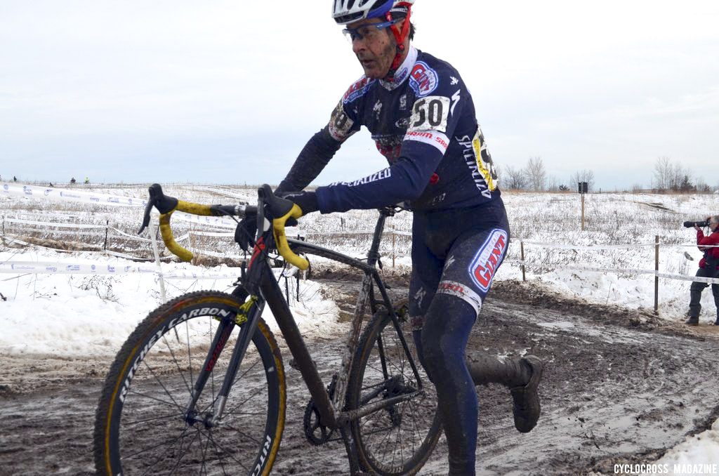 Henry Kramer led for much of the race but dropped a chain and couldn\'t contest the sprint.  ©Cyclocross Magazine