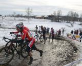 Brad Young leads a chase group. Masters 55-59, 2013 Cyclocross National Championships. ©Cyclocross Magazine