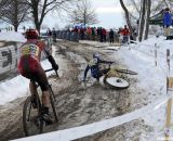 Paul Curley, like many other racers, hit the deck hard with the icy conditions. ©Cyclocross Magazine