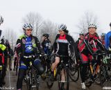 Nervous moments before the start: Masters Women 30-34. 2013 Cyclocross Nationals. © Dave McElwaine