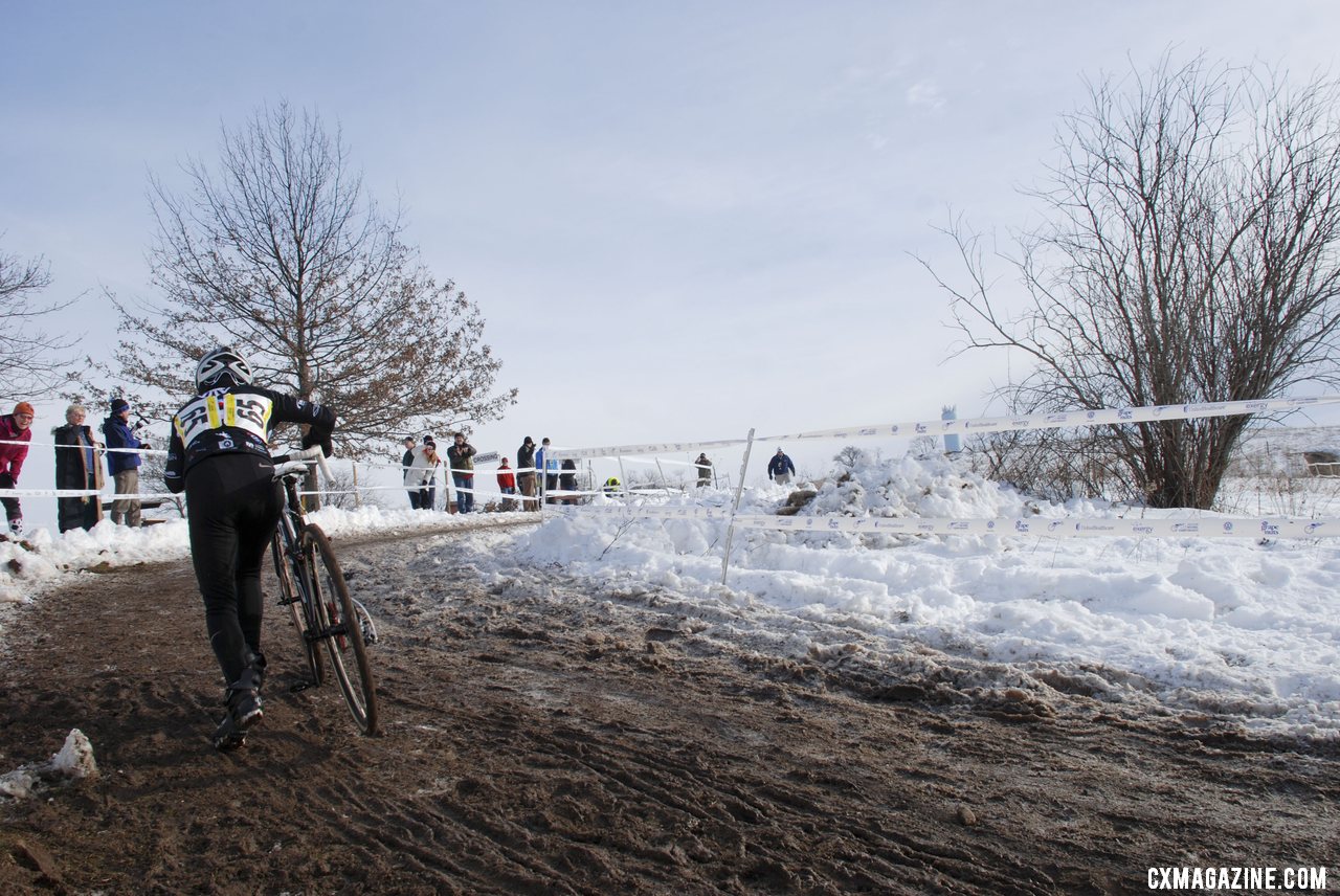 Ostenso alone in the lead of the 60-64 race. 2013 Cyclocross National Championships. ©Cyclocross Magazine