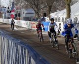 Sarvary leads the 55-59 race down the starting straight. ©Cyclocross Magazine