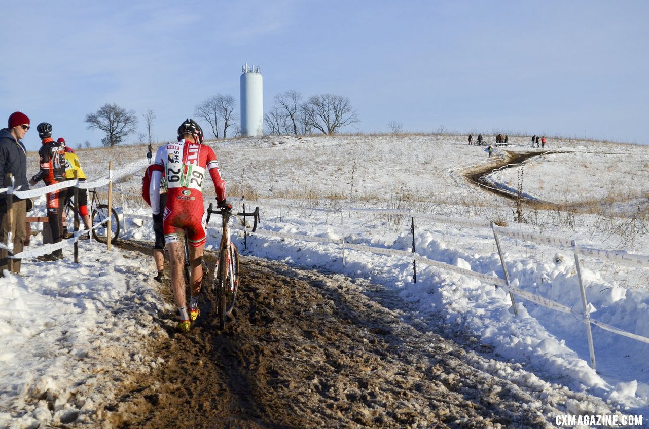 Brady Kappius had a mechanical for the second straight year (broken tensioner).© Cyclocross Magazine