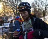 Aaron Bradford cooling down with a Canadian beer at the 2013 Singlespeed Cyclocross National Championships. © Cyclocross Magazine