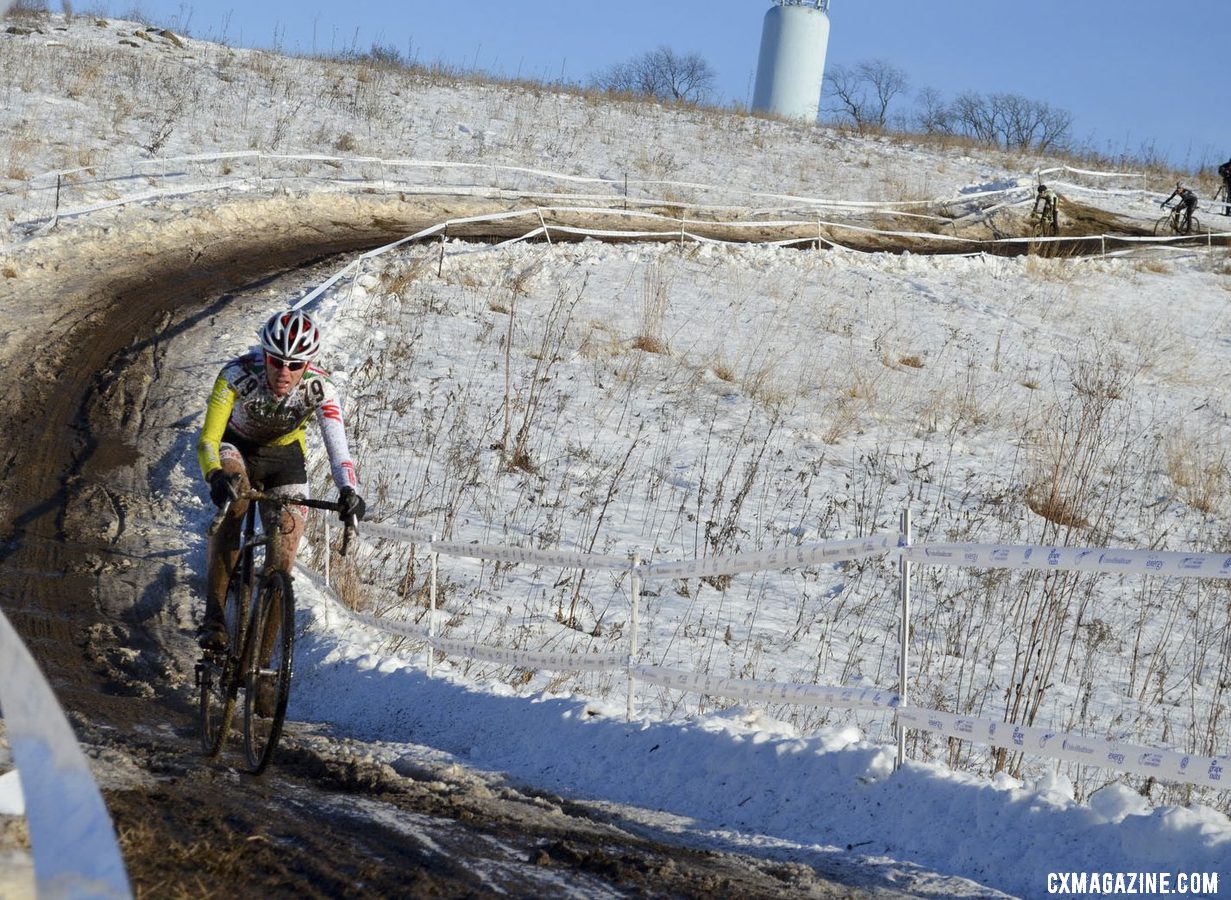 Katrina Dowidchuk on her way to fourth in the Singlespeed Women\'s championship race. © Cyclocross Magazine