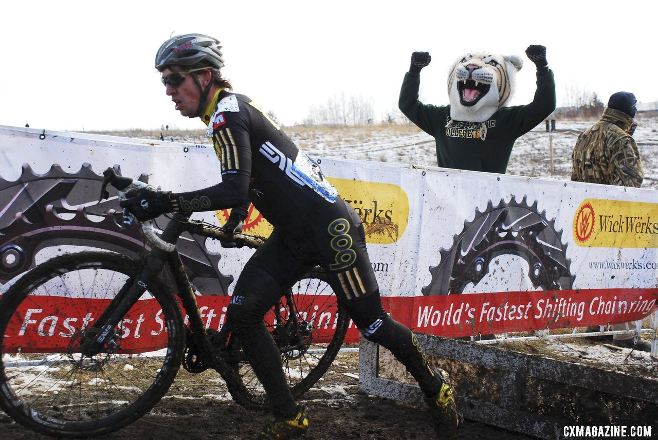 Skyler Trujillo had a fast start and was in second early in the race. U23 Men, 2013 Cyclocross National Championships. © Cyclocross Magazine