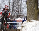 Joshua Johnson looks for a fast line in the thick mud. U23 Men, 2013 Cyclocross National Championships. © Cyclocross Magazine