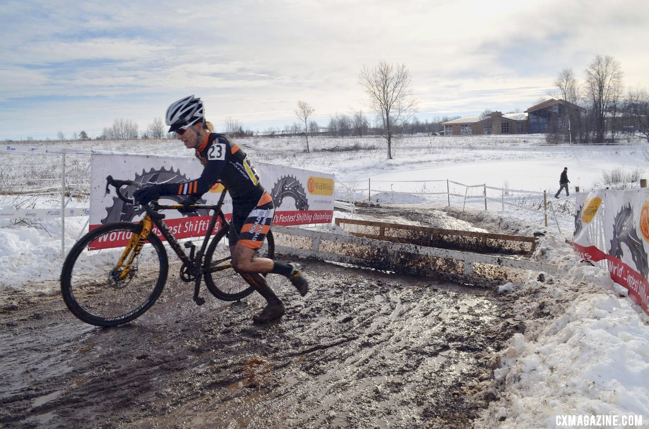 Kristin Weber flying the Boulder Cycle Sport colors. Masters Women 40-44, 2013 National Championships. © Cyclocross Magazine
