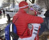 Celebrating the first, and first win. of the season. Masters Women 40-44, 2013 National Championships. © Cyclocross Magazine