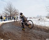 Defending champ Sone chasing Dowidchuck for second in the Masters Women 40-44 National Championships. © Cyclocross Magazine