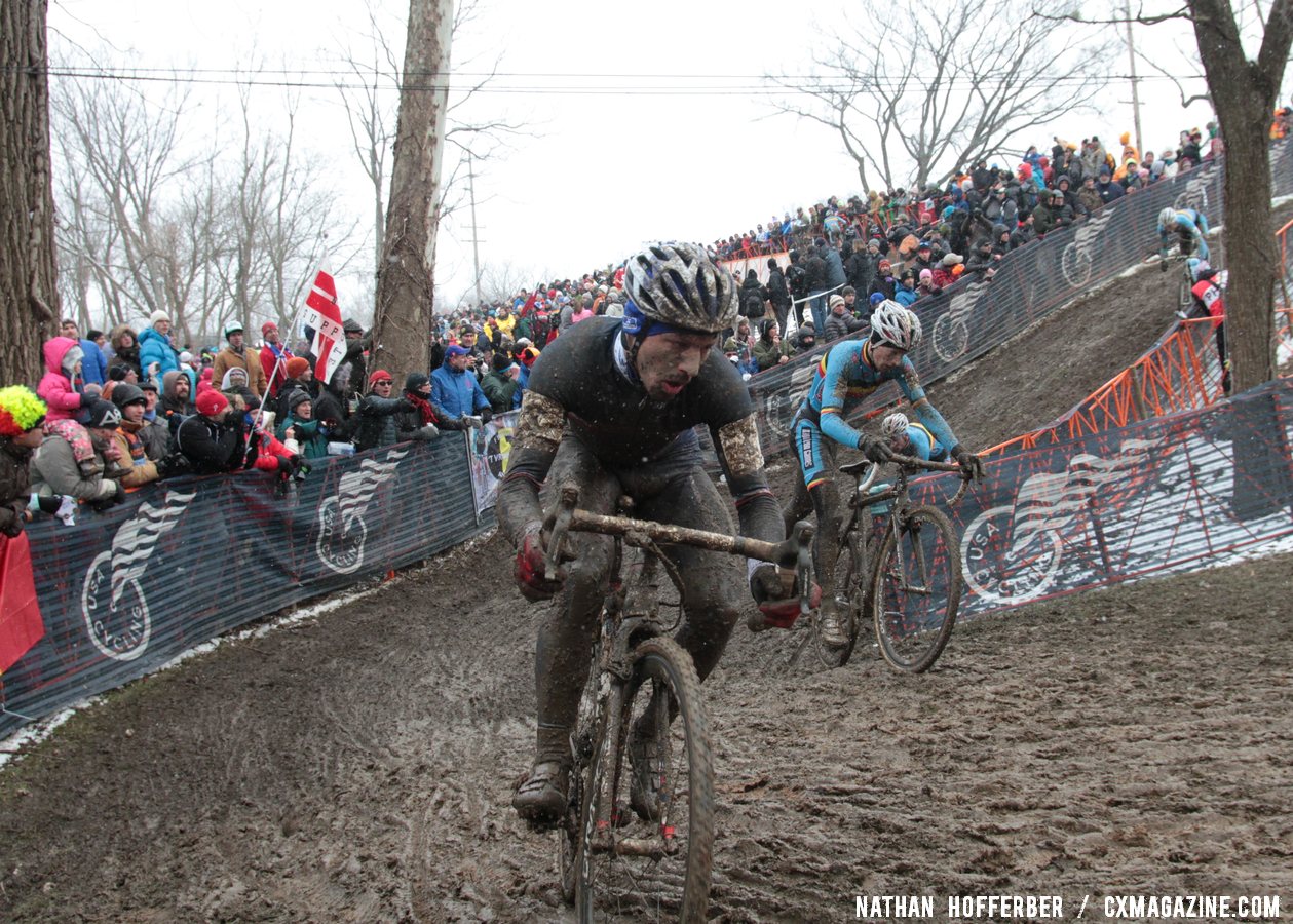 Francis Mourey and Kevin Pauwels animate the early race. © Nathan Hofferber