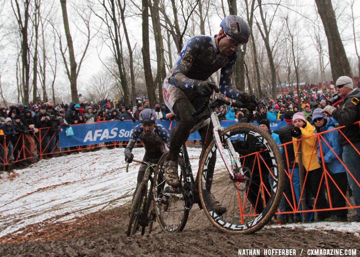 Jeremy Powers and Jamey Driscoll racing on home territory © Nathan Hofferber