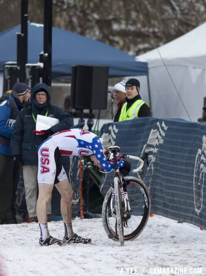 A disappointing end to a great year for Owen. 2013 Cyclocross World Championships, Junior Men. © Cyclocross Magazine