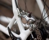 Seatstay Post Mount disc brakes on the Hakkalugi Disc keep the brake further from the heel and allow easier access. ©Cyclocross Magazine