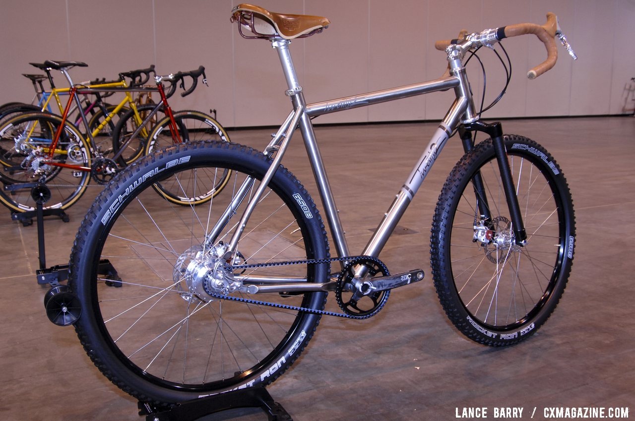 Could this monster be the 2013 Best Cyclocross bike at NAHBS 2013? Twenty2 Cycles\' titanium 650b monster cross bike. © Lance Barry / Cyclocross Magazine