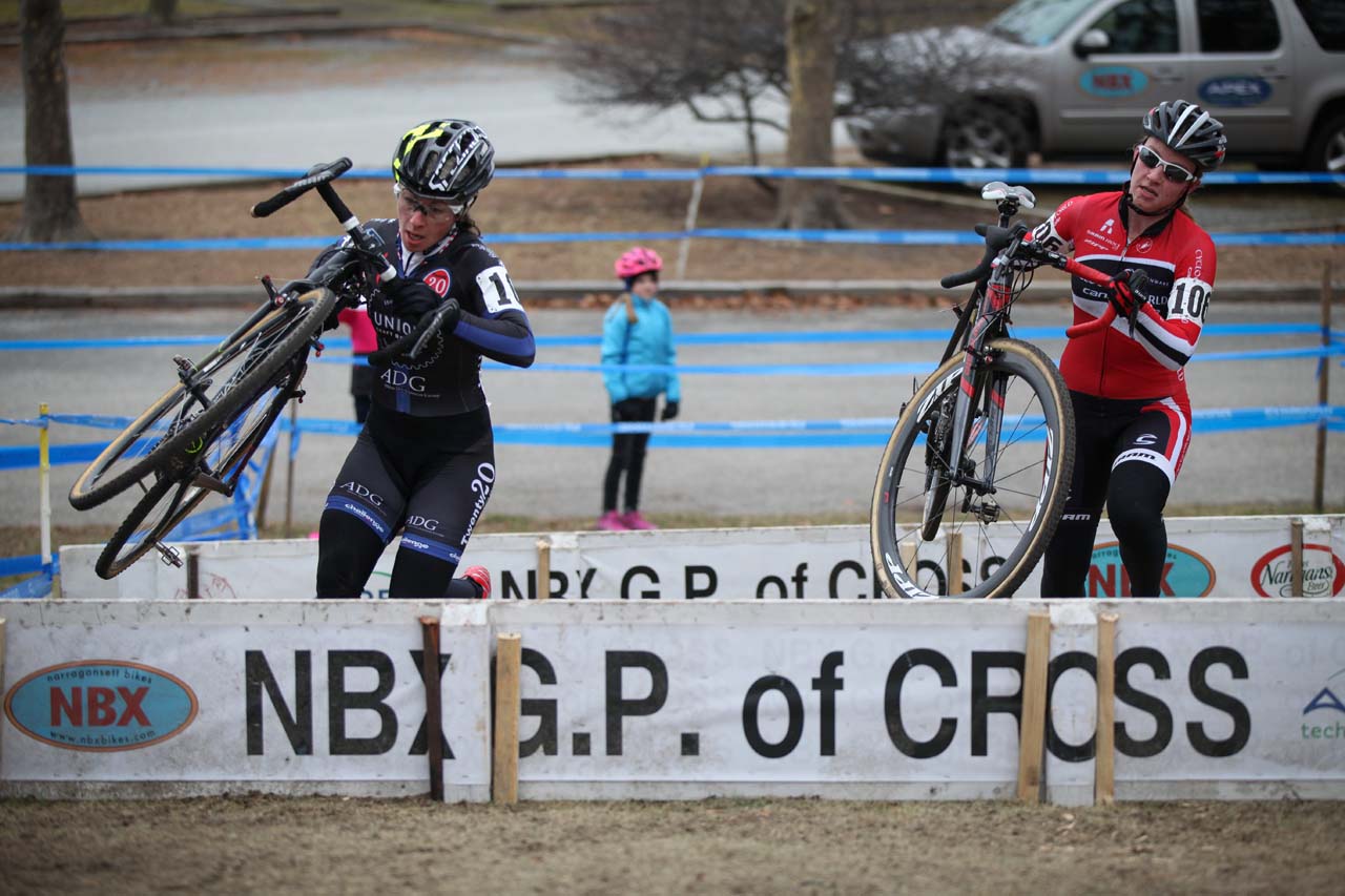 Kemmerer and White charging through the barriers. © Meg McMahon