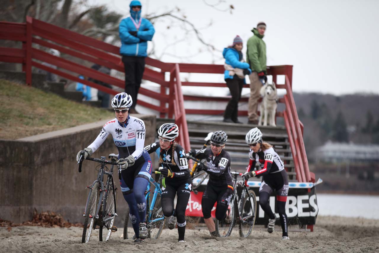 Birch, Noble, Van Gilder, and Elliott fly through one of two beach sections. © Meg McMahon