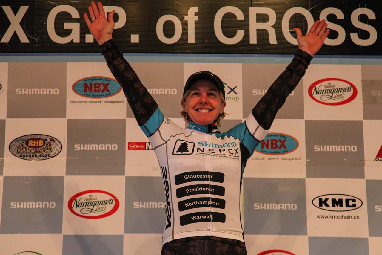 Laura Van Gilder needed at least a second place and third place over the weekend to win the Elite Women\'s category in the Shimano NEPCX Series. Her second place Saturday and third place Sunday did the trick! © Meg McMahon
