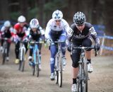 Van Gilder leads the chase, knowing she has to defeat everyone in the group to take the Shimano NEPCX Series win. © Meg McMahon