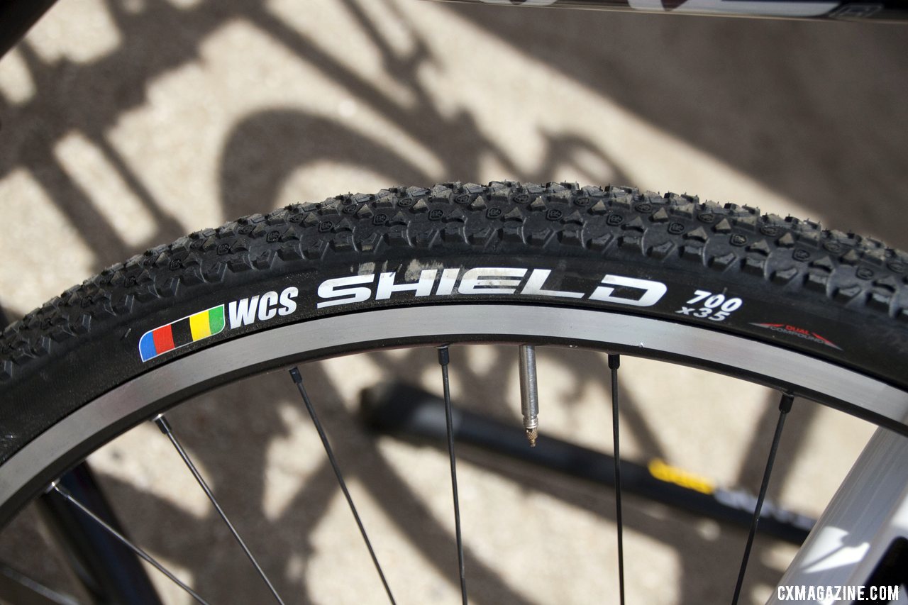 The new Ritchey WCS Shield 700x35 tire has lots of short knobs for hard pack surfaces. ©Cyclocross Magazine