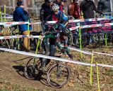 Chloe Dygert leads Coryn Rivera on the descent. © Kent Baumgardt