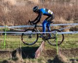 Joshua Johnson rides the barriers. © Kent Baumgardt