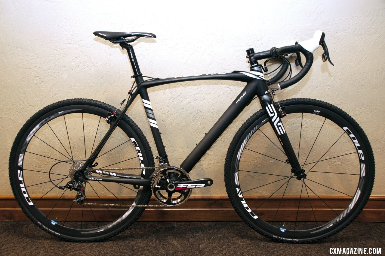 The $5000 carbon Raleigh 2013 RXC Pro cross Bike with SRAM Red and Rival. © Cyclocross Magazine