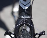Raleigh has moved to a tapered steerer and Tektro CR710 cantilever brakes on the RXC carbon cyclocross bike. ©Cyclocross Magazine