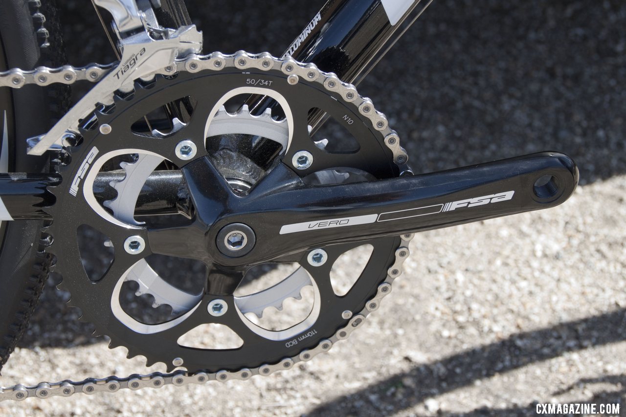 An FSA Vero compact crankset may not be ideal for racing but is what dealers and customers not focused just on racing prefer. Sea Otter 2012. ©Cyclocross Magazine
