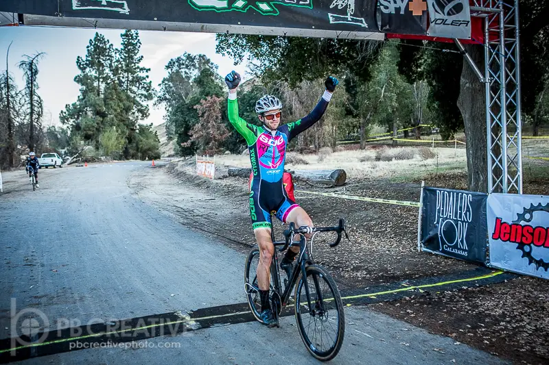 Jason Siegle got to practice his victory salute twice at Hart Park. © Philip Beckman / PB Creative