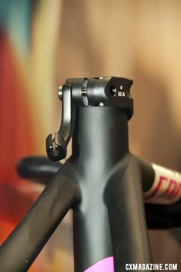 The seat-collar-mounted rear brake cable hanger combo can be swapped out to allow racers to use mini V-brakes without a hanger. ©Cyclocross Magazine